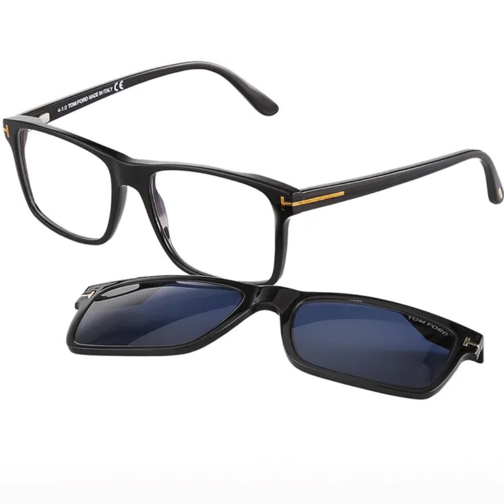 Tom Ford Black and Gold Glasses with Blue Lenses